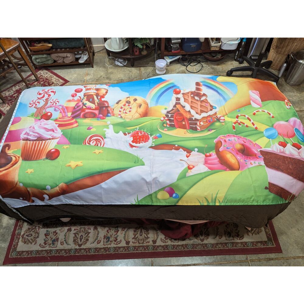 Small candy land themed photo backdrop for multiple occasions! (45"x 72")